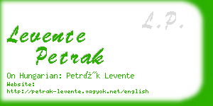 levente petrak business card